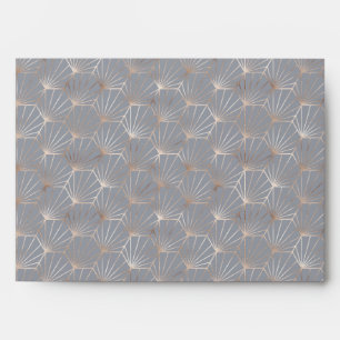 Enveloppe Rose Gold Dusty Grey Art Déco Invitation Correspon
