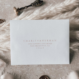 Enveloppe Rose Gold Love Fancy Script Auto-Adressé RSVP