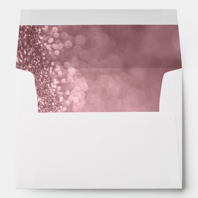 Enveloppe Rose Gold Parties scintillant Bokeh Liner avec adr (Dos (Bas))