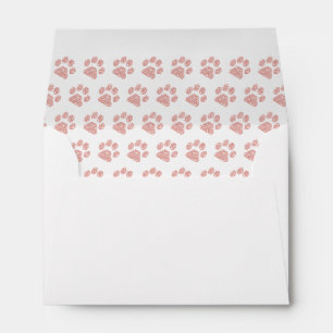 Enveloppe Rose Gold Parties scintillant Empreinte de patte M