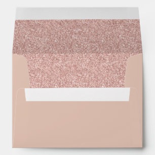 Enveloppe Rose Gold Parties scintillant Moderne Élégant