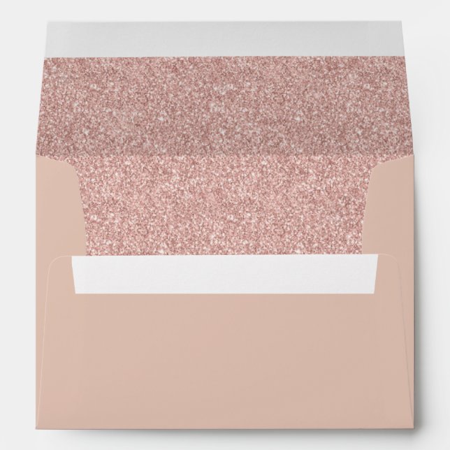Enveloppe Rose Gold Parties scintillant Moderne Élégant (Dos (Bas))