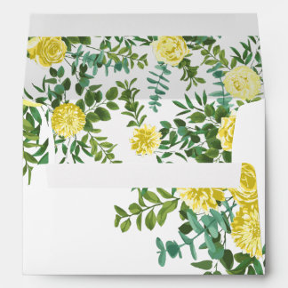 Enveloppe Rose jaune clair Vintage Mariage de printemps