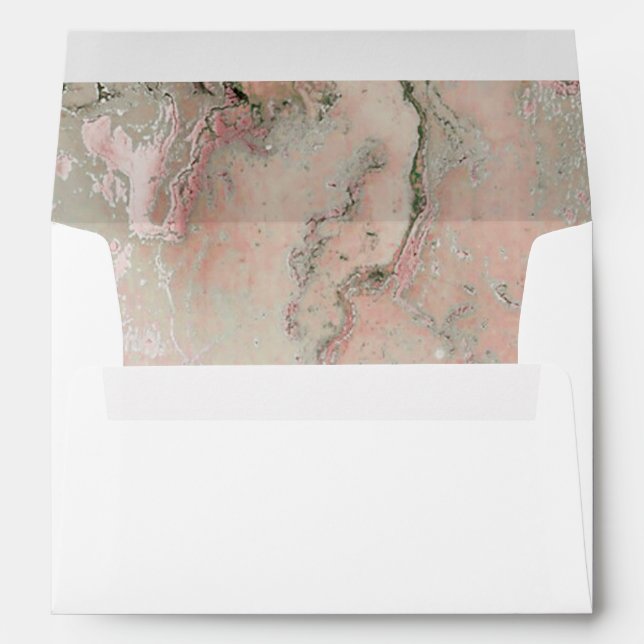 ENVELOPPE ROSE MODERNE BLUSH DUSKY ROSE OR ADRESSE AGATE (Dos (Bas))