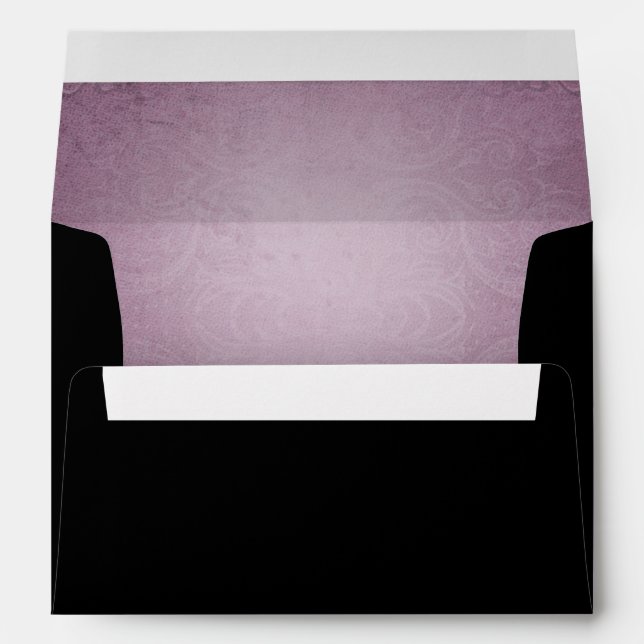 Enveloppe Rose noir violet Mariage Halloween (Dos (Bas))