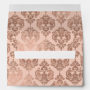 Enveloppe Rose Or Blush rose moderne Glam Damask