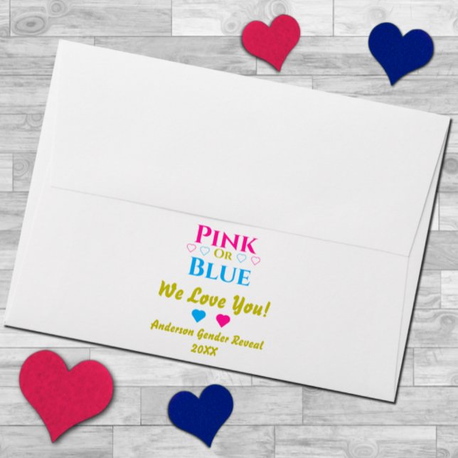 Enveloppe Rose Ou Bleu, On T'Aime ! Révélation de genre (Créateur téléchargé)