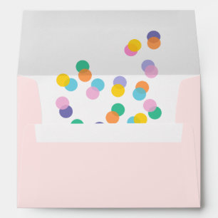 Enveloppe rose pâle amusante avec Confetti coloré