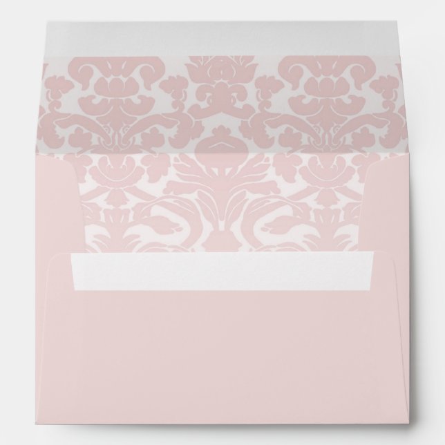 Enveloppe rose pâle avec damas rose bébé Imprimer (Dos (Bas))