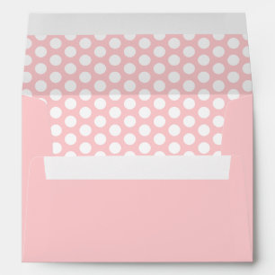 Enveloppe Rose Pâle et Blanc à Points
