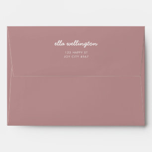 Enveloppe Rose Pâle Moderne Minimaliste Écriture Adresse de