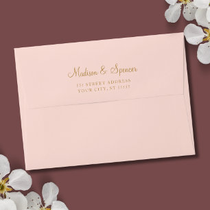Enveloppe Rose Pâle Uni Mariage 5x7