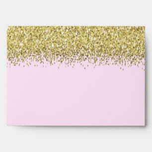 Enveloppe rose Parties scintillant Gold Faux