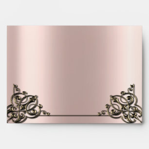Enveloppe Rose Parties scintillant or Bokeh Ombre Rose Gold 