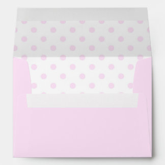 Enveloppe Rose pastel et pois blancs