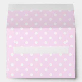 Enveloppe Rose pastel et pois blancs