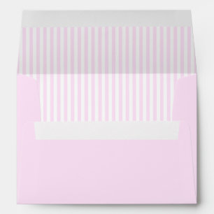Enveloppe Rose pastel et rayure blanche