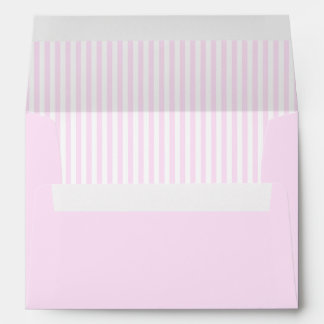 Enveloppe Rose pastel et rayure blanche