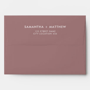 Enveloppe Rose Poussiéreuse Mariage Typographie Moderne