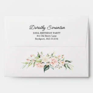 Enveloppe Rose rose Floral 100e anniversaire de fête Invitat