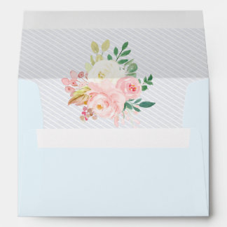 Enveloppe Rose Rose Pastel Blue Floral RSVP Adresse Mariage