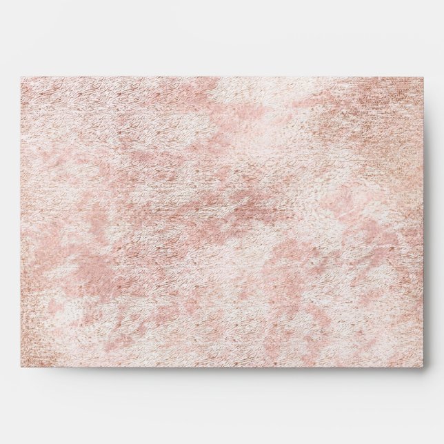 Enveloppe Rose rose rose vierge Or élégant Mariage moderne (Devant)