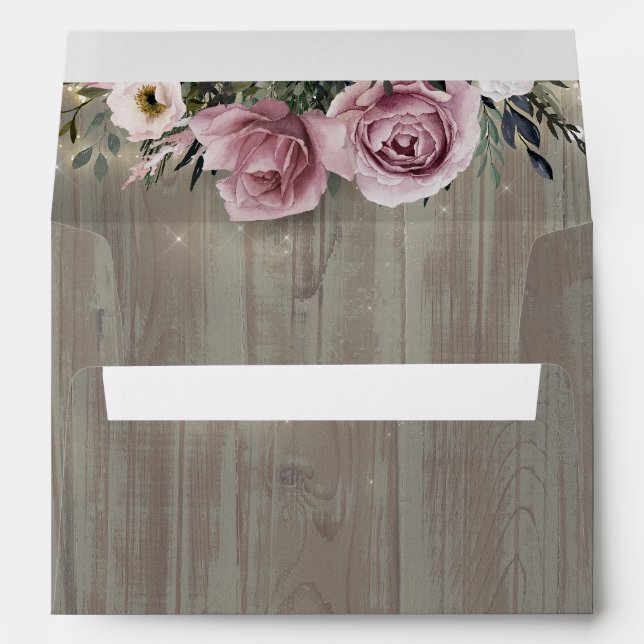 Enveloppe Rose rose rousse rustique bois rustique (Dos (Bas))
