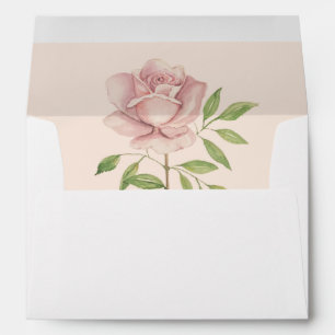 Enveloppe Rose roseau aquarelle élégant personnalisé