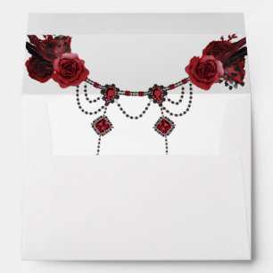 Enveloppe Rose rouge Floral & Crystal 2