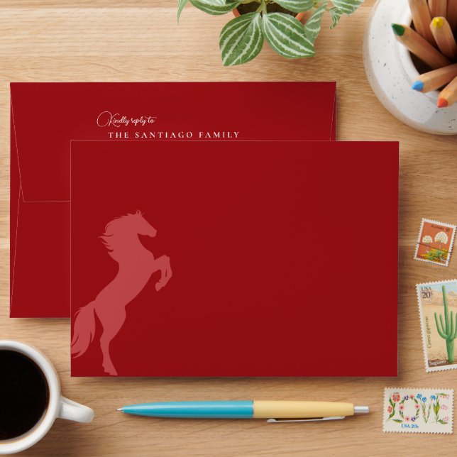 Enveloppe Rose rouge Vaquera Pays Ouest Charro (Desk)