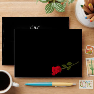 Enveloppe Rose sanglant Élégant Mariage gothique noir