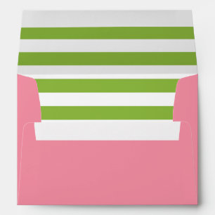 Enveloppe rose Saumon Apple Green Striped Liner