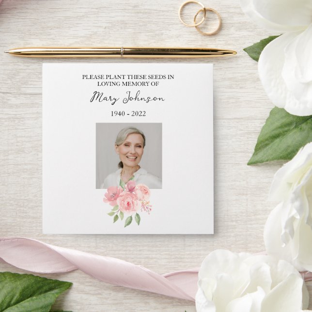 Enveloppe Rose Seed Packet Memorial Funeral (Wedding)