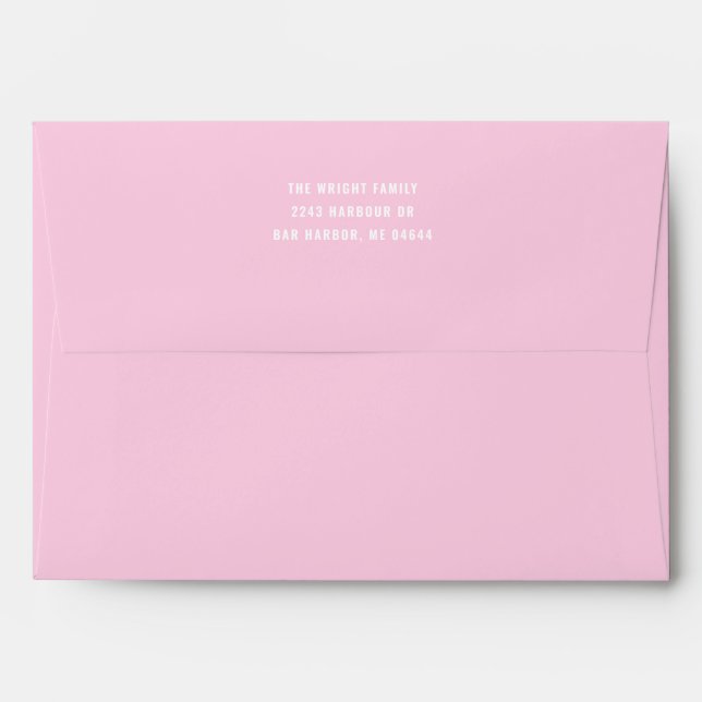 Enveloppe rose solide (Dos (Haut rabat))