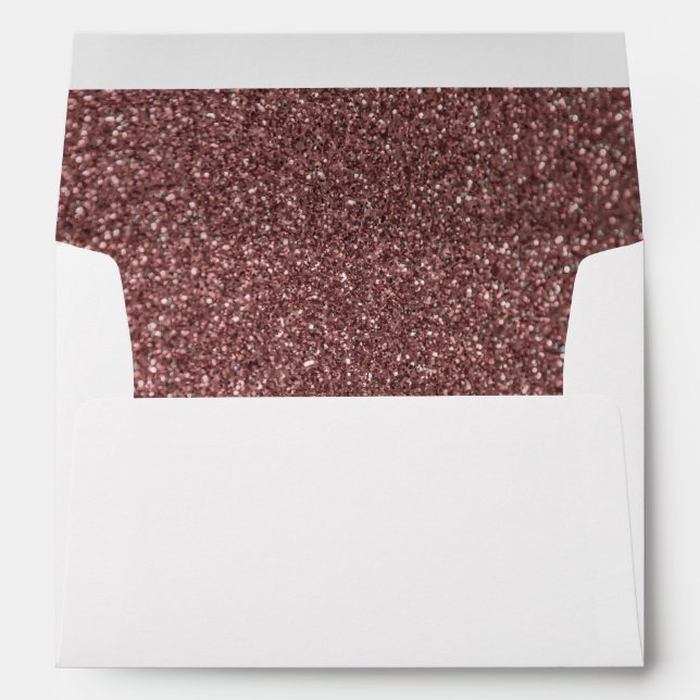 Enveloppe Rose sombre Gold Parties scintillant Mariage Adres (Dos (Bas))