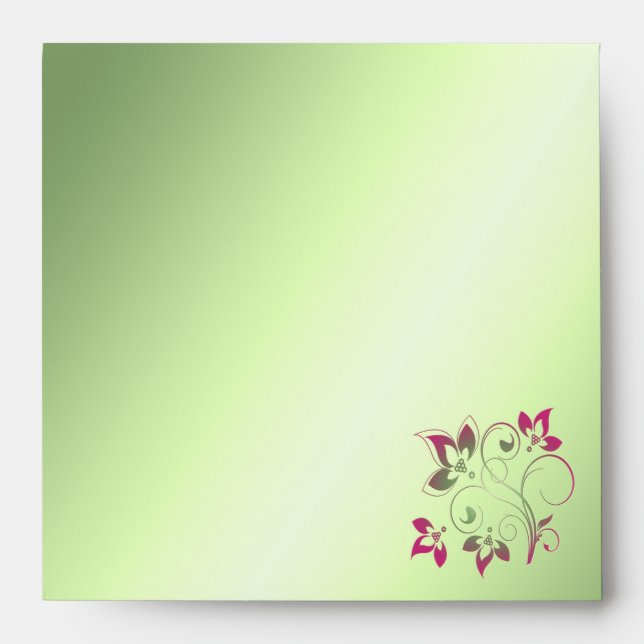 Enveloppe rose, verte et jaune pour Invitation Car (Devant)