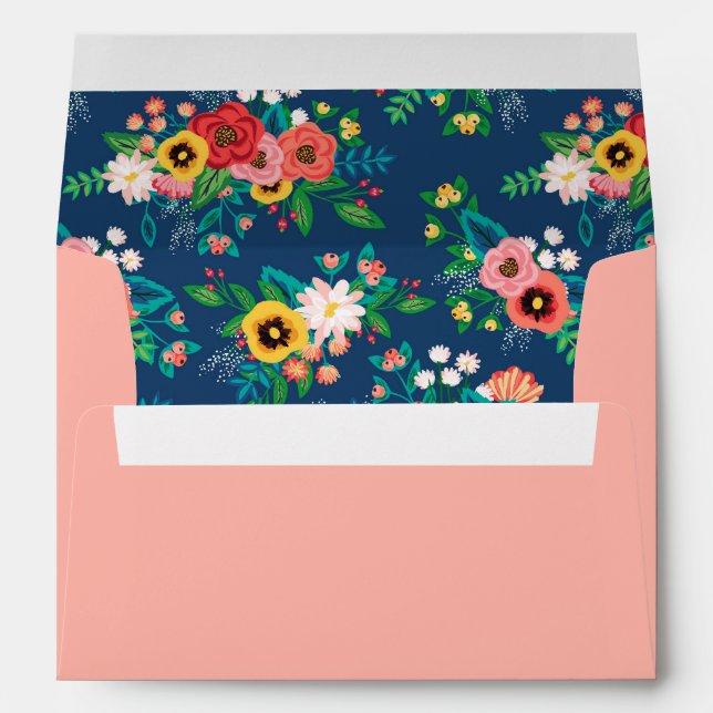 Enveloppe Rosée Noire - Boho Floral Pattern Lintern (Dos (Bas))