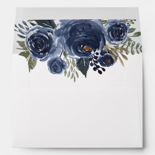 Enveloppe Roses aquarelle (Dos (Bas))