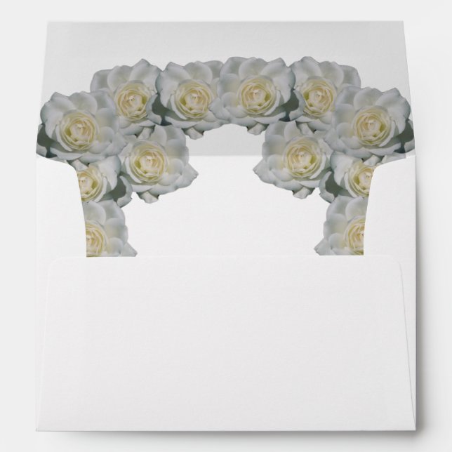 Enveloppe Roses blanches 5x7 Faire-part de mariage (Dos (Bas))