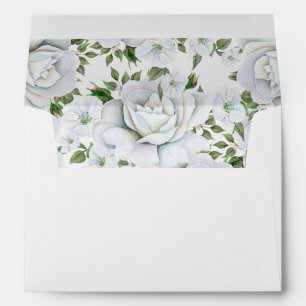 Enveloppe Roses blanches élégantes