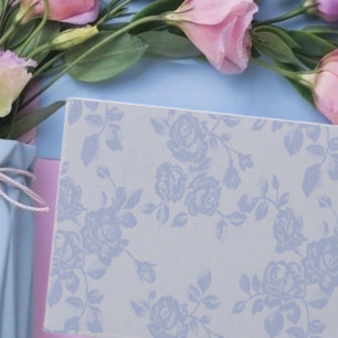 Enveloppe Roses Bleu Poussiéreux