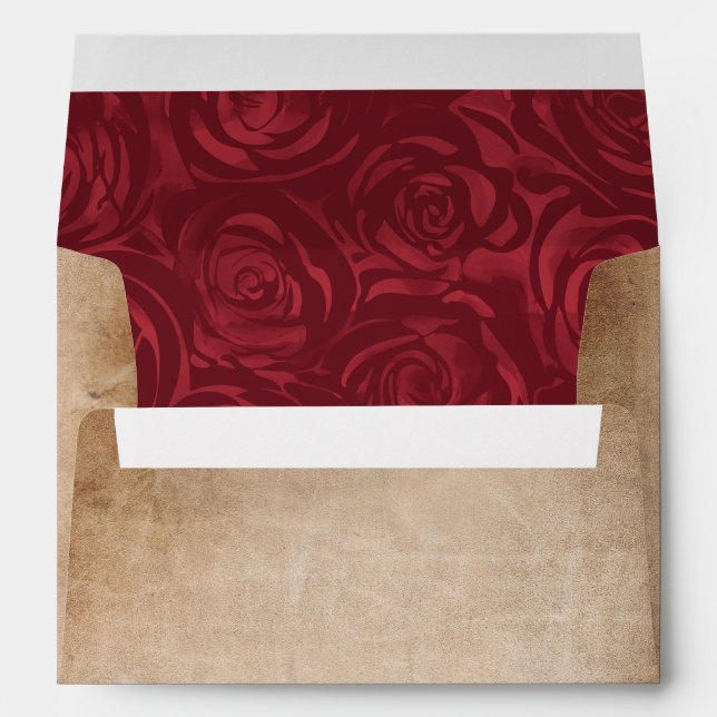 Enveloppe Roses de Bourgogne Elegant Parchment Adresse de re (Dos (Bas))