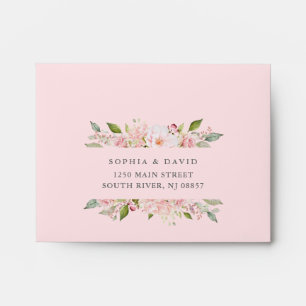 Enveloppe Roses généreux   Elégant mariage rose floral RSVP