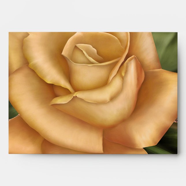 Enveloppe Roses Jaunes Rose Botanique Pays Bois Rustique (Devant)