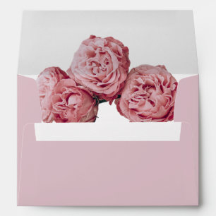Enveloppe Roses roses élégantes 5x7 Faire-part de mariage