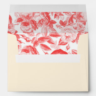 Enveloppe Roses roses roses roses corail Vintage élégantes s