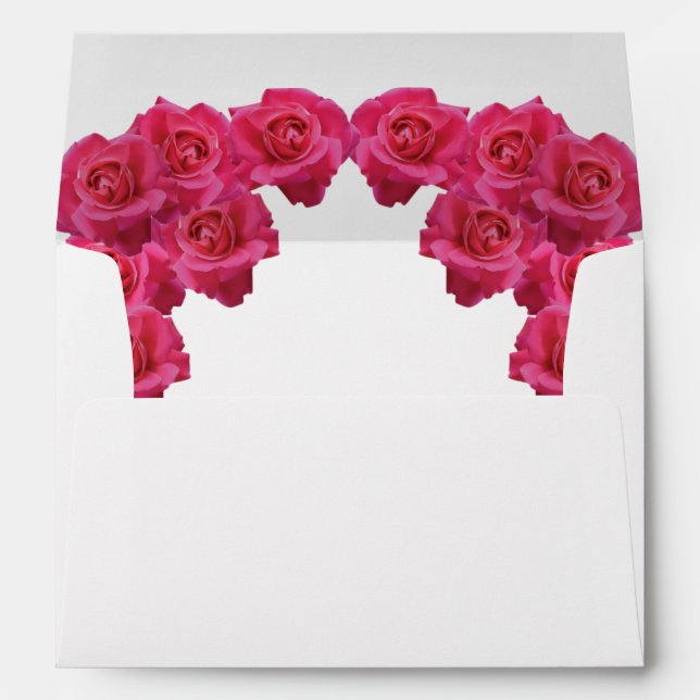 Enveloppe Roses roses rustiques 5x7 Faire-part de mariage (Dos (Bas))