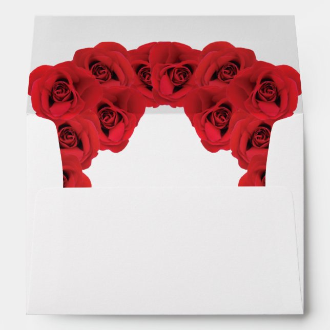 Enveloppe Roses rouges Faire-part de mariage 5x7 (Dos (Bas))