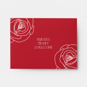 Enveloppe Roses rouges simples et élégantes, réponse