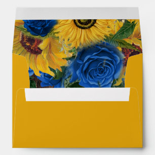 Enveloppe Roses rustiques du bleu de tournesol
